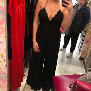 NWT Black lace floral jumpsuit